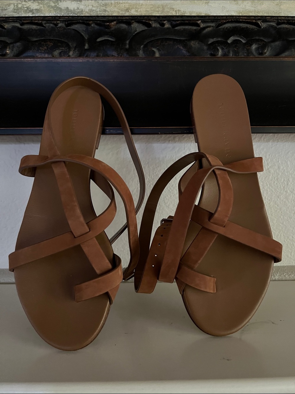Jenni Kayne Oiled Leather Strappy Sandals Size 37 US 6 1/2-7